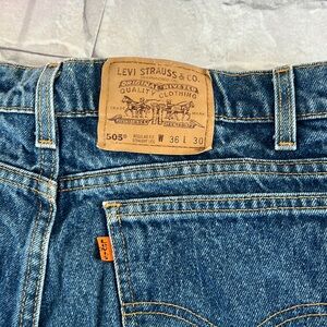 90’s Made in USA Vintage Levi's Men's 505 Orange Tab Straight Leg Jeans,